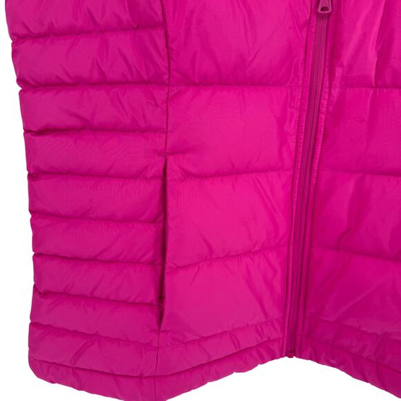 Lands End Down Goose Feather Hot Pink Fuschia Puffer Padded Vest Jacket Large - Picture 3 of 8